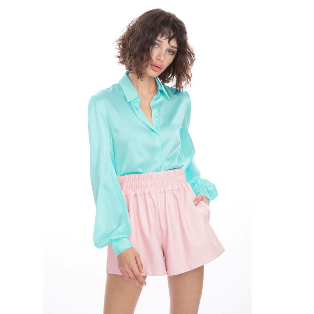 Generation Love Aurelie Blouse in Aqua - Size L
